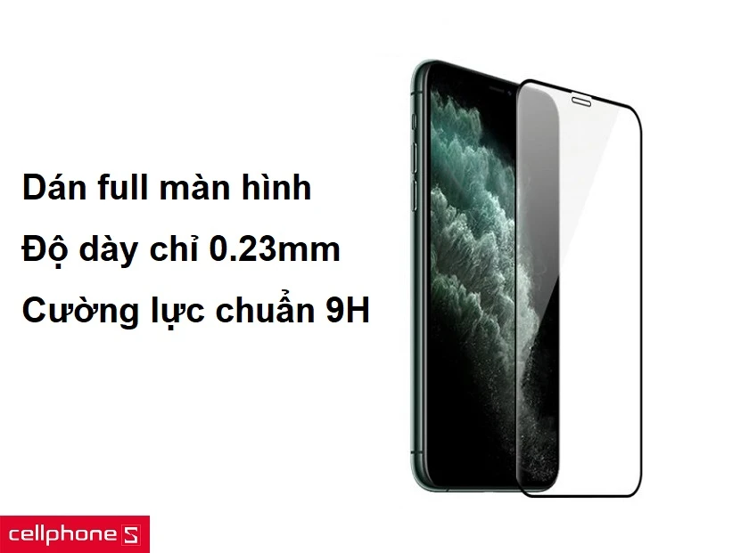 Dán màn hình cường lưc Mipow 3D - Độ dày chỉ 0.23mm, cường lực chuẩn 9H bảo vệ tối ưu