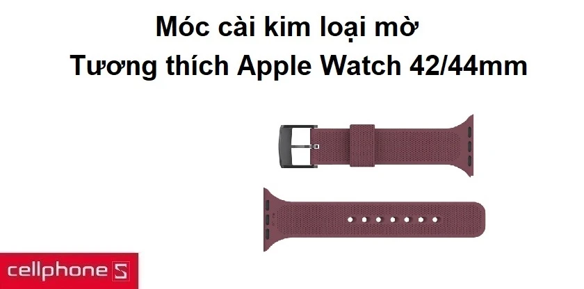 Móc cài kim loại mờ, tương thích Apple Watch 42/44mm