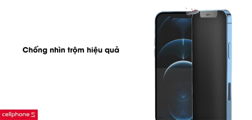 Dán chống va đập Zeelot Solidsleek Privacy Full cho iPhone 13/ 13 Pro