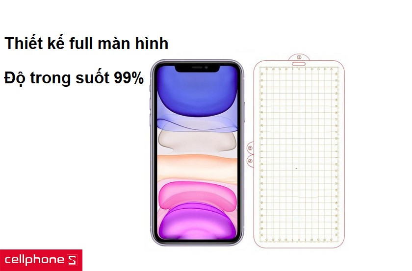 Thiết kế full màn hình, độ trong suốt 99%