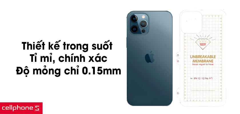 Thiết kế trong suốt chính xác, độ mỏng chỉ 0.15mm