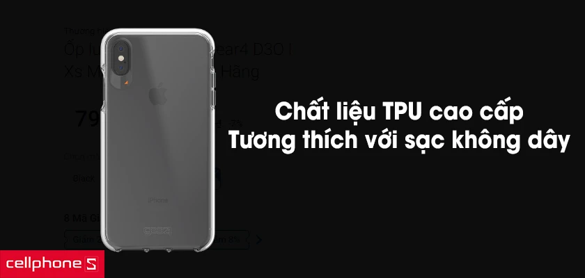 Chất liệu TPU cao cấp, tương thích với sạc không dây