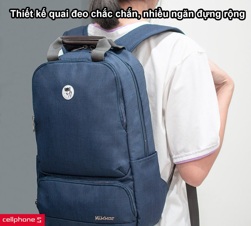 Thiết kế quai đeo chắc chắn, nhiều ngăn đựng rộng rãi