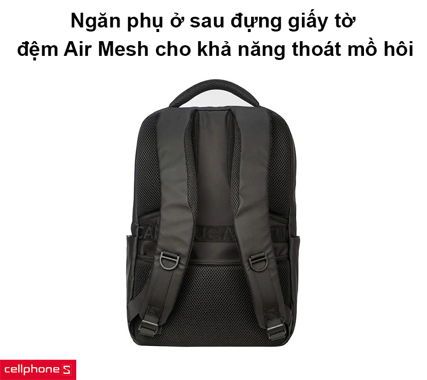 Thiết kế nhiều ngăn đựng tiện lợi, đệm Air Mesh cho khả năng thoát mồ hôi