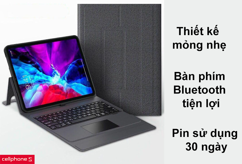 Thiết kế mỏng nhẹ, trang bị bàn phím Bluetooth tiện lợi