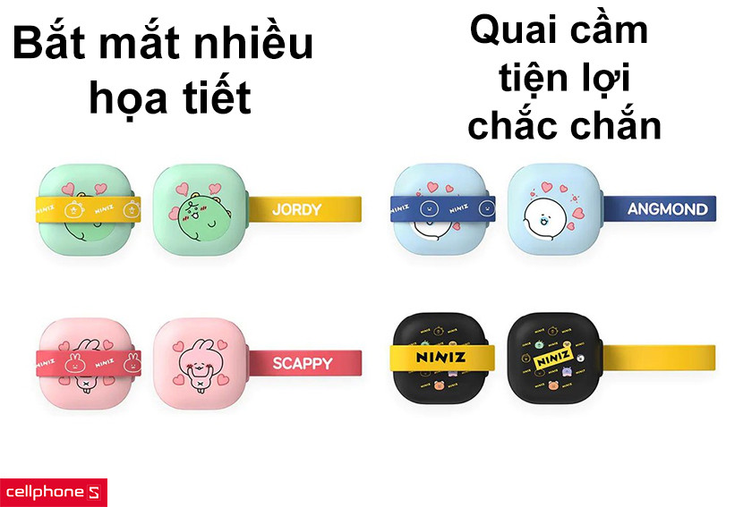 Thiết kế bắt mắt với nhiều họa tiết, quai cầm tiện lợi chắc chắn