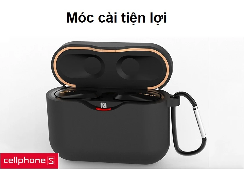 Bao Silicon cho tai nghe Sony WF-1000XM3 dễ dàng mang theo bên mình
