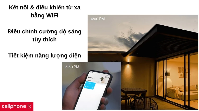 Điều khiển và thiết lập ánh sáng từ xa tiện lợi
