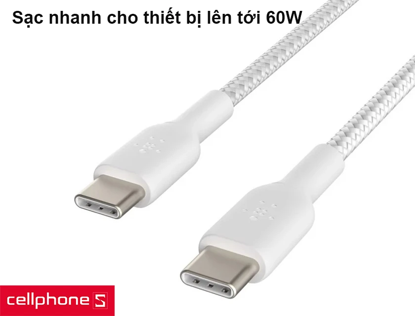 Sạc nhanh cho thiết bị lên tới 60W