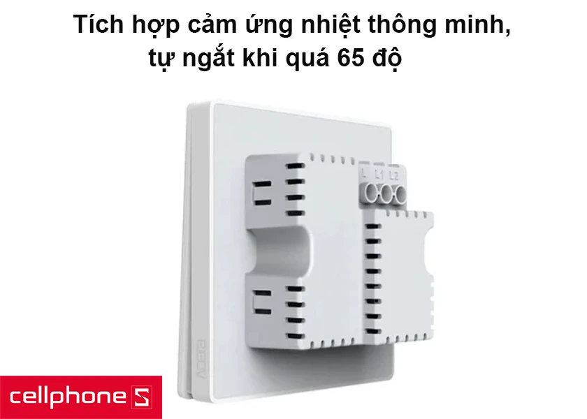 Tích hợp cảm ứng nhiệt thông minh, tự ngắt khi quá 65 độ
