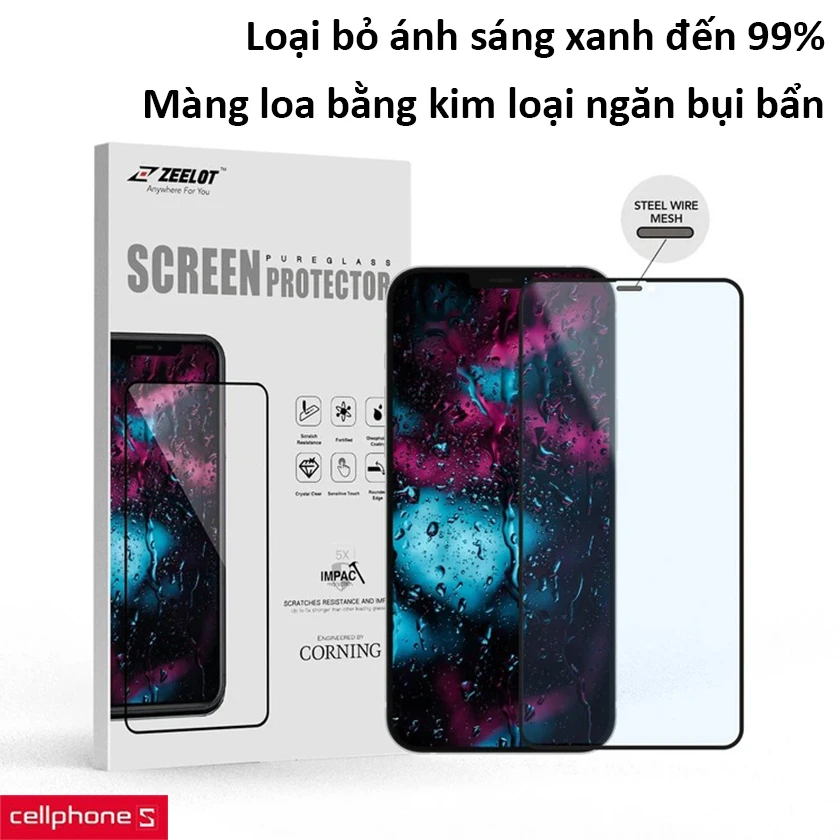 Tính năng chống ánh sáng xanh, màng loa bằng kim loại ngăn bụi bẩn