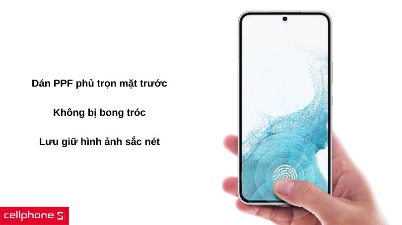 Phủ trọn mặt trước, không hề bong tróc