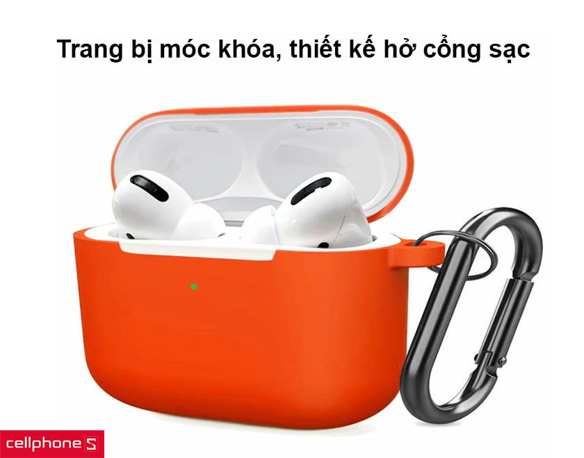 Trang bị móc khóa, thiết kế hở cổng sạc