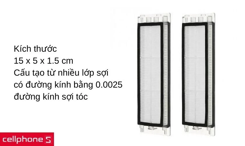 Phụ kiện màng lọc bụi Hepa thiết kế phù hợp dành cho robot hút bụi Xiaomi Vacuum Mop