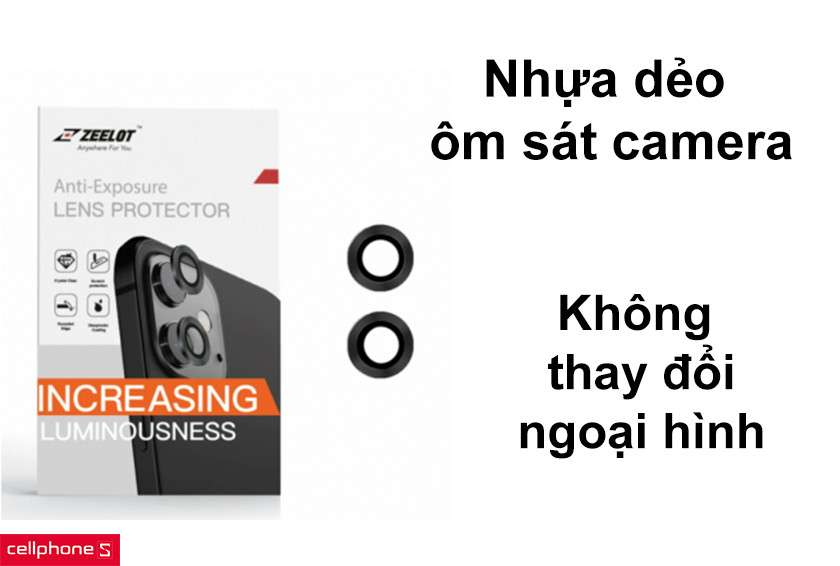 Chất liệu nhựa dẻo ôm sát camera, không thay đổi ngoại hình