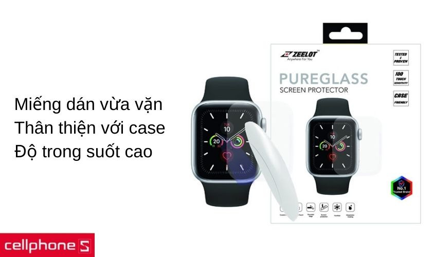 Miếng dán vừa vặn, thân thiện với case, có độ trong suốt cao