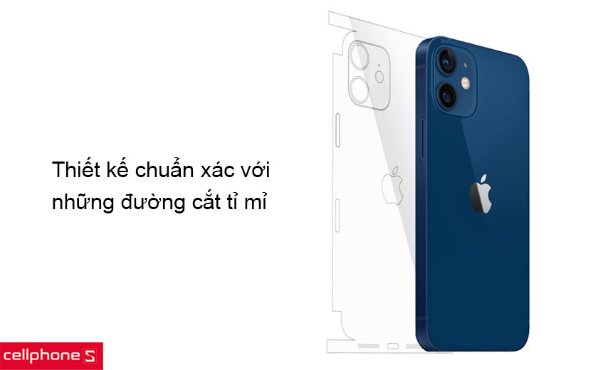 Thiết kế với các đường cắt chuẩn xác không chi tiết thừa bao phủ hoàn toàn mặt lưng