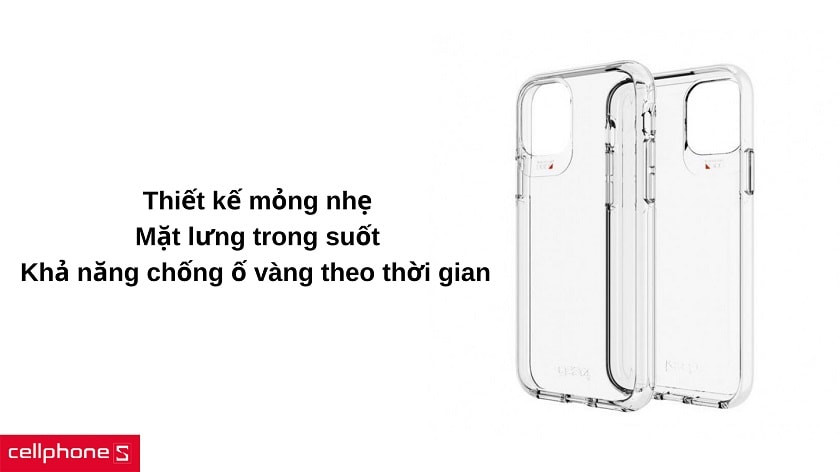 Thiết kế mỏng nhẹ với mặt lưng trong suốt đẹp mắt & chống ố vàng