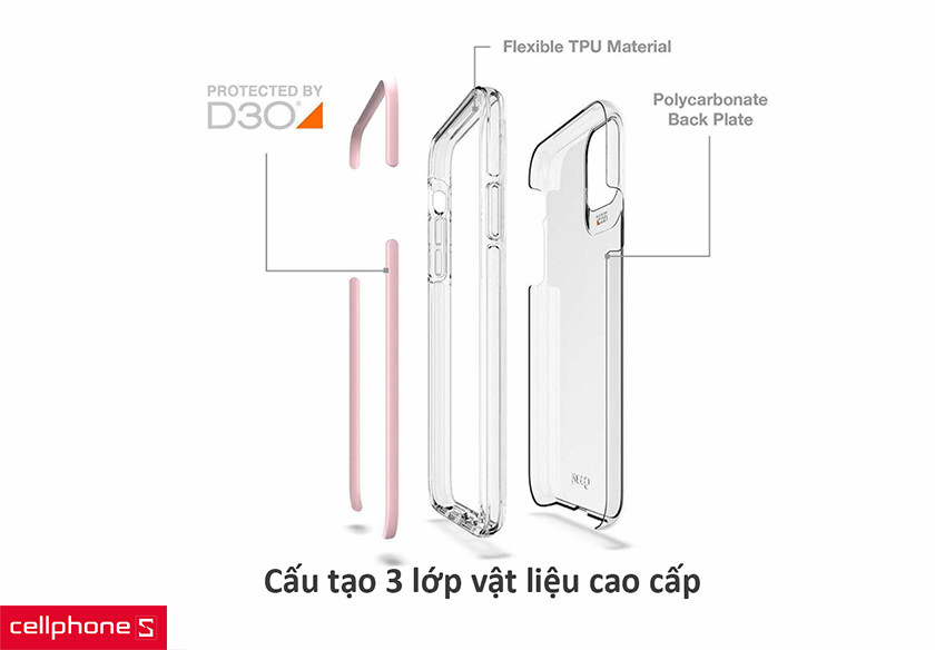 Áp dụng vật liệu D30 độc quyền chống va đập, rơi rớt lên đến 4 mét