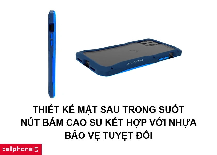 Thiết kế kính trong suốt mặt sau và các phím cao su bảo vệ nút bấm chắc chắn