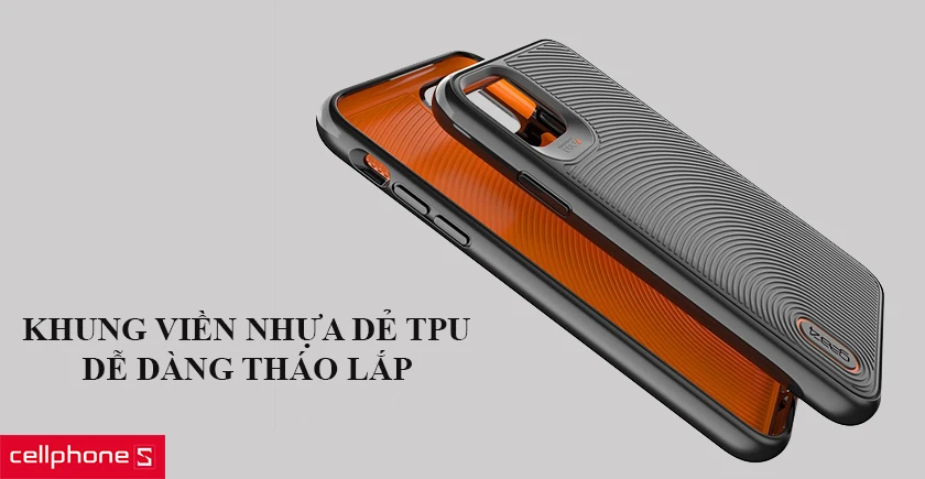 Khung viền nhựa dẻ TPU, dễ dàng tháo lắp