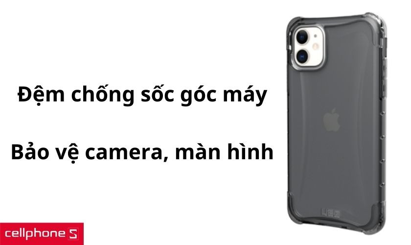 Thiết kế đệm chống sốc ở bốn góc máy và viền nhô cao bảo vệ camera, màn hình