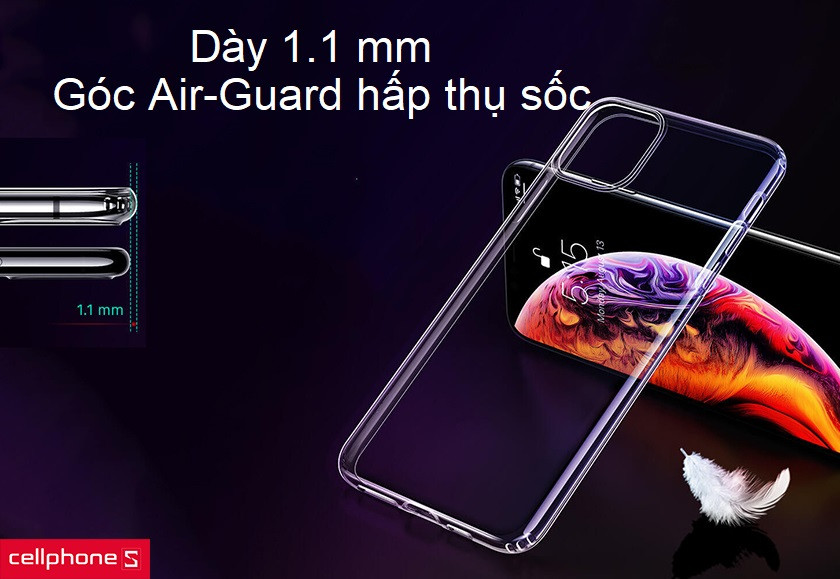p lưng Esr Slim Clear Soft cho iPhone 11 Pro Max chỉ dày 1.1 mm