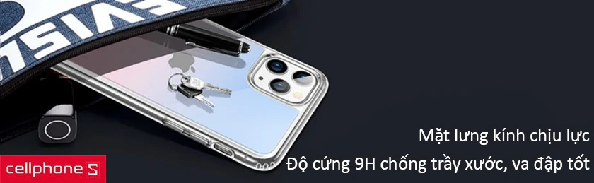 Mặt lưng kính cao cấp, độ cứng lên đến 9H chống va đập và trầy xước tốt