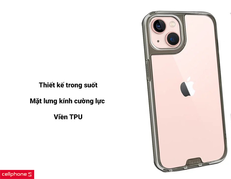 Ốp lưng iPhone 13 Hoda Crystal Pro Clear viền màu