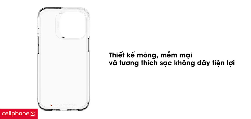 Thiết kế mỏng, mềm mại và tương thích sạc không dây tiện lợi