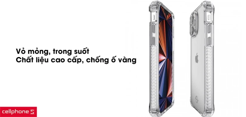 Ốp lưng iPhone 13 Pro Max Itskins Hybird Clear