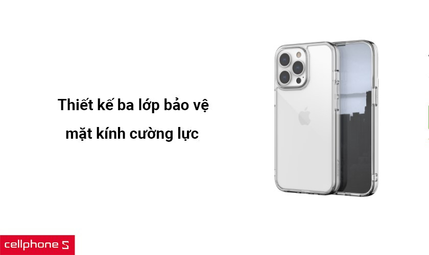 Ốp lưng iPhone 13 Pro Raptic Glass Plus Clear 
