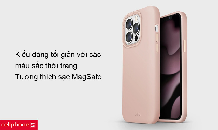 Ốp lưng MagSafe iPhone 13 Pro Max Uniq Hybrid Compatible Lino Hue 