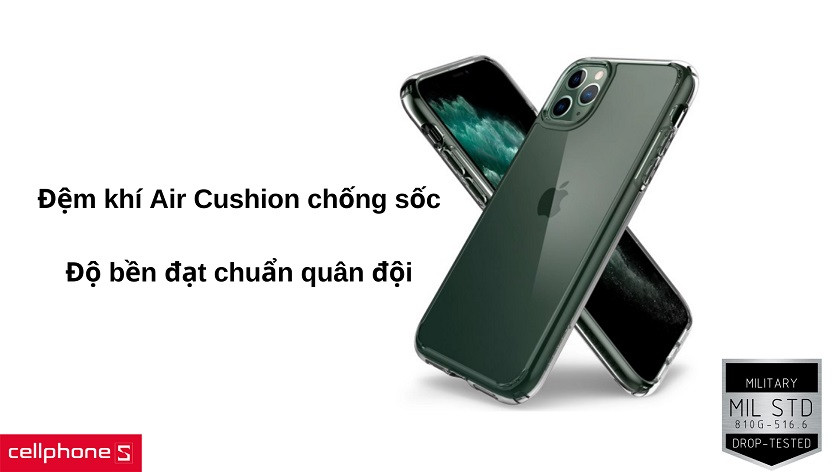 Chống sốc nhờ công nghệ Air Cushion, độ bền đạt chuẩn quân đội