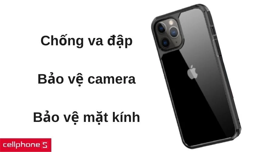 Chống va đập tốt và viền nâng cao bảo vệ camera cùng mặt kính