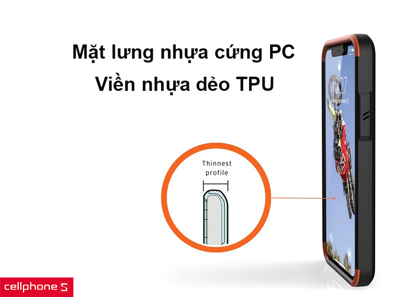 Hoàn thiện bởi nhựa PC và nhựa dẻo TPU