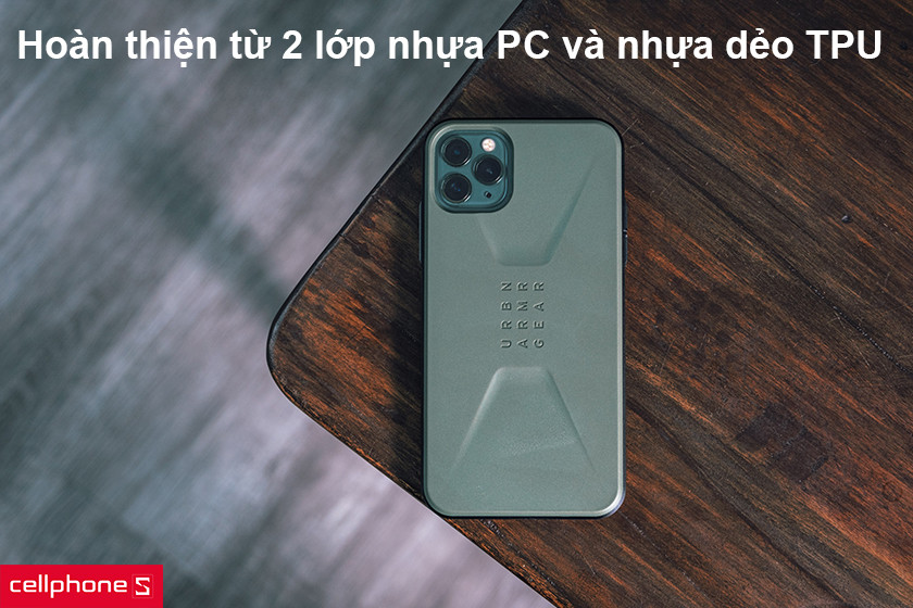 Hoàn thiện từ hai lớp vật liệu nhựa PC và nhựa dẻo TPU