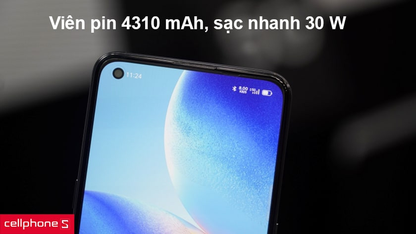 Viên pin 4310 mAh, sạc nhanh 30 W