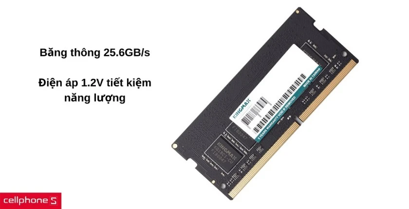Băng thông 25.6 GB / giây truyền dữ liệu tốc độ cao