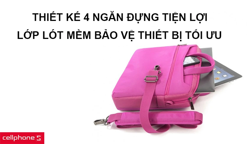 Thiết kế 4 ngăn đựng tiện lợi
