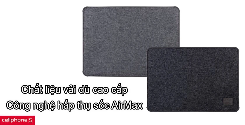 Chất liệu vải dù cao cấp, tích hợp công nghệ hấp thụ sốc AirMax