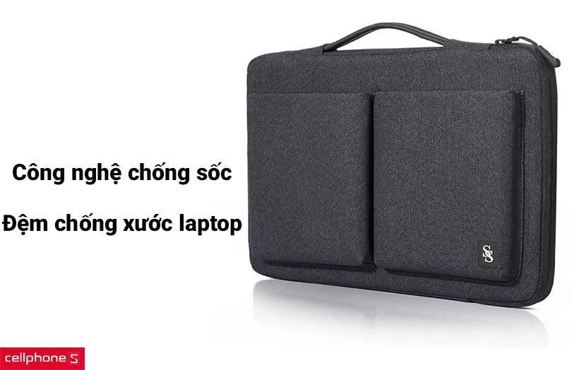 Được trang bị công nghệ chống sốc, được lót đỡ miếng đệm chống xước laptop