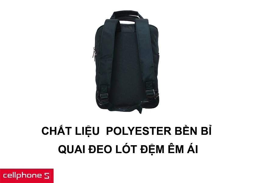 Chất liệu sợi polyester cực kỳ bền bỉ đi kèm với quai đeo dày, êm và giảm lực