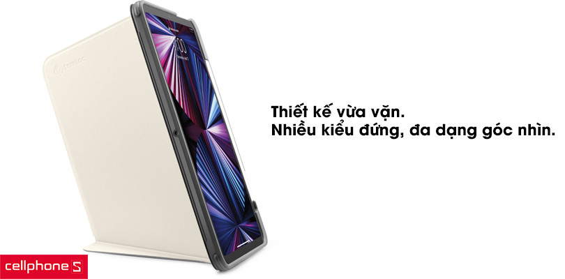 Bao da iPad Pro 12.9.2021 Tomtoc Vertical hỗ trợ sạc không dây 