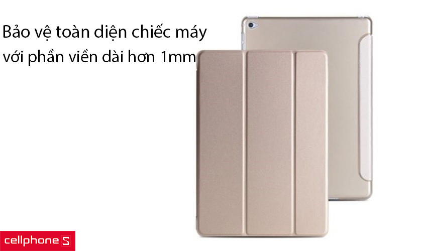 Phần viền của bao da được làm dài hơn máy 1mm