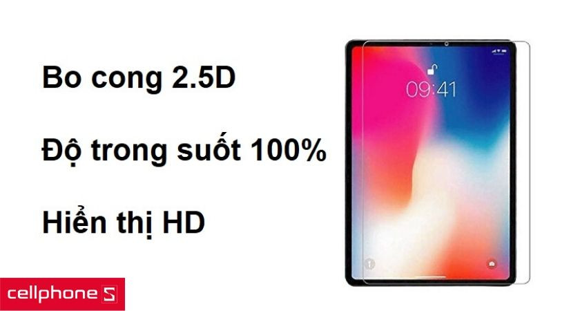 Cạnh miếng dán bo tròn 2.5D cùng độ trong suốt tiêu chuẩn cho chất lượng hiển thị HD