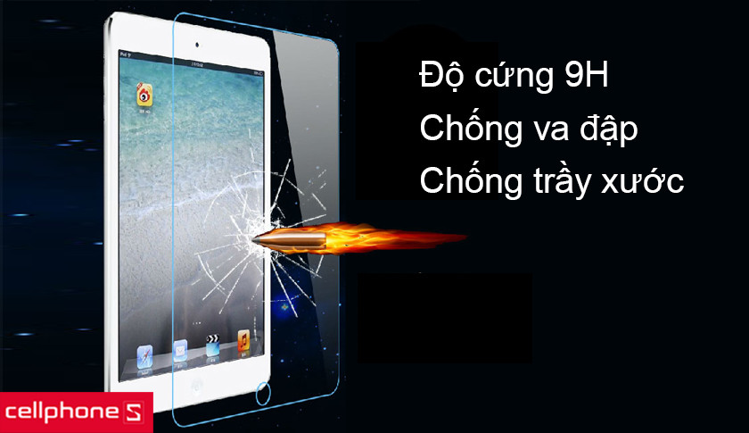Dán cường lực JCPal độ cứng 9H chống va đập, chống trầy xước tốt