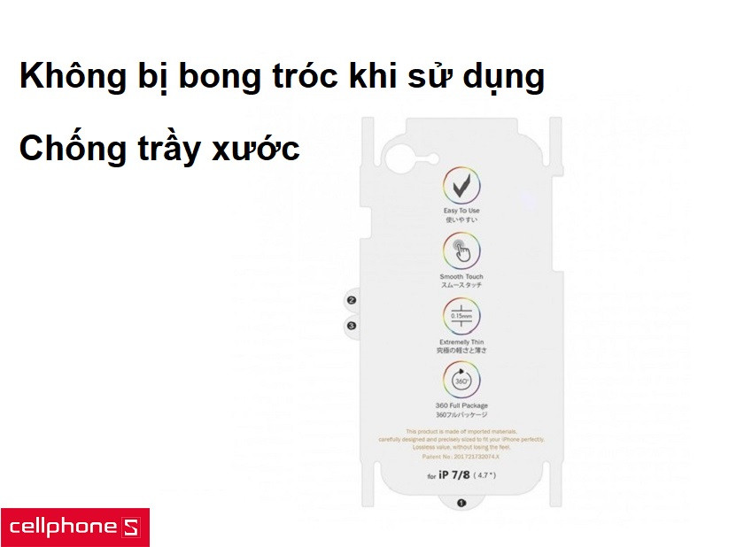 Chống trầy xước, không bị bong tróc khi sử dụng