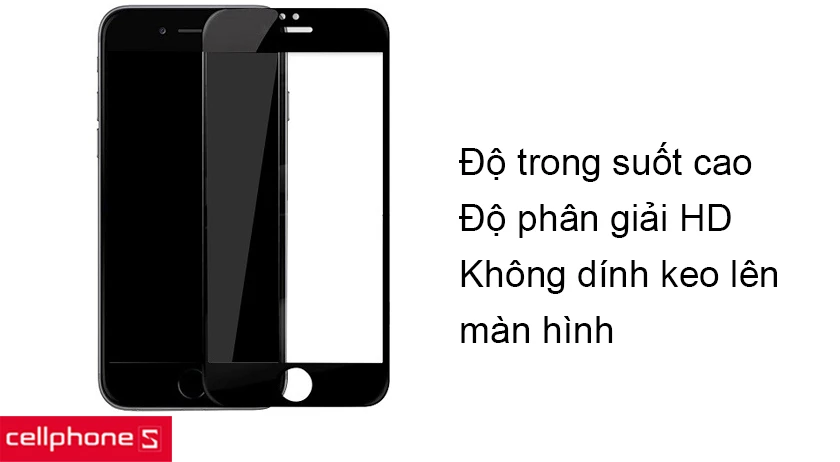 Độ trong suốt cao, độ phân giải HD, dễ dàng thay mới, không dính keo lên màn hình
