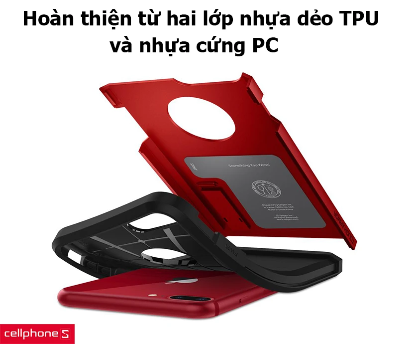 Hoàn thiện từ hai lớp nhựa dẻo TPU và nhựa cứng PC